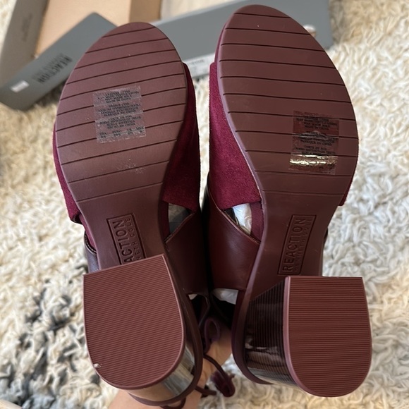 NEW Kenneth Cole Reaction Reach The Stars Peep Toe Burgundy Leather Bootie - Picture 16 of 16